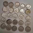 Half Roll Roosevelt Dimes Lot Of 25 Coins 90% Silver Mixed Mint Date CIRCULATED