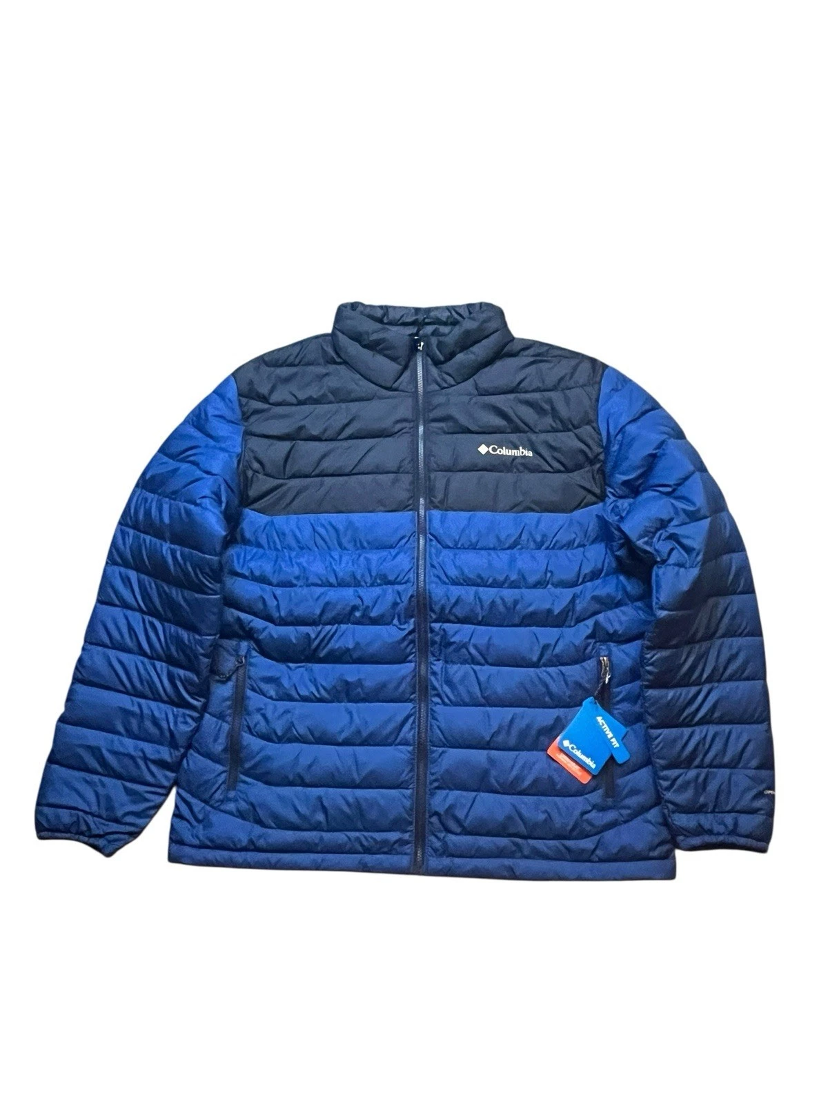 Columbia Mens XL Powder Lite Il Jacket Omni Heat Zippered Pockets Puffer Blue