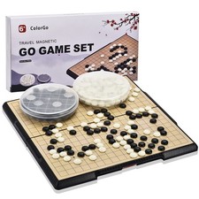 19x19 Go Board Game Set Folding Travel Board Magnetic Stones