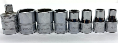 #ad Snap On Tools 1 4quot; Drive 8 Pc Metric Shallow 6 Pt Socket Lot 567 1013mm $56.99