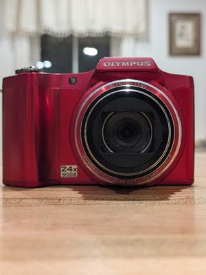 Olympus SZ-14 Red Digital Camera w/Battery & Charger - 14MP - Tested & Working