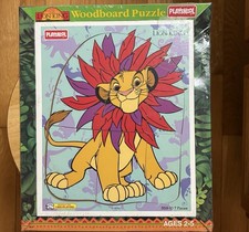 Vtg Playskool Walt Disney The Lion King Wooden Puzzle 7 Pc 359-10 Simba New