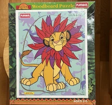 Vtg Playskool Walt Disney The Lion King Wooden Puzzle 7 Pc 359-10 Simba New