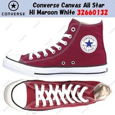 Converse Canvas All Star Hi Maroon White 32660132 Men's Size