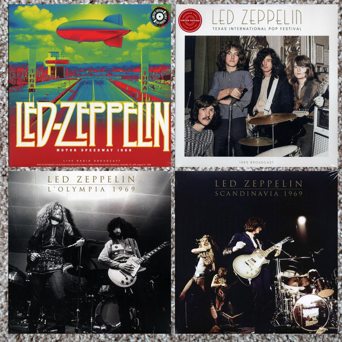Led Zeppelin Vinyl Lot of 4 Limited Ed 1969 Live LPs Colored