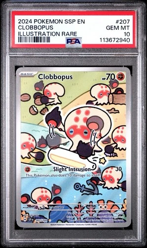 2024 Surging Sparks Artist For 🔥 Bubble Mew 🔥 This is Clobbopus #207 PSA 10!!!