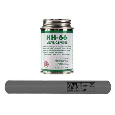 Inflatable Vinyl Cement 12x60 in Gray Repair Patch Kit Adhesive 4 Oz HH66 Glue