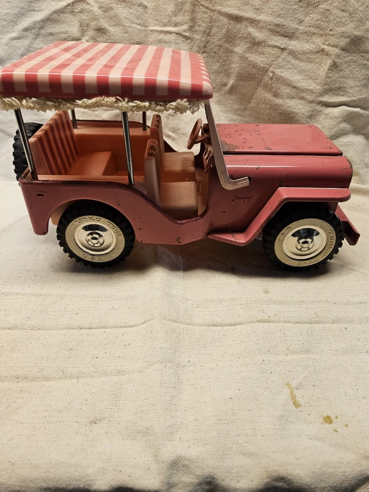 Jeep Tonka Pink Surry 1963-64! ¡Acero prensado vintage! ¡Hawaii azul! Elvis Presley Foto 3 de 4