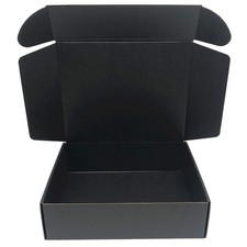 Black Cardboard Shipping Box 15.7x11.8x3 Inch Corrugated Packaging Storage Bo...