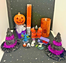 Halloween Decorations Lot Of 15 Led Lights,Candles,Witches Hats, Car