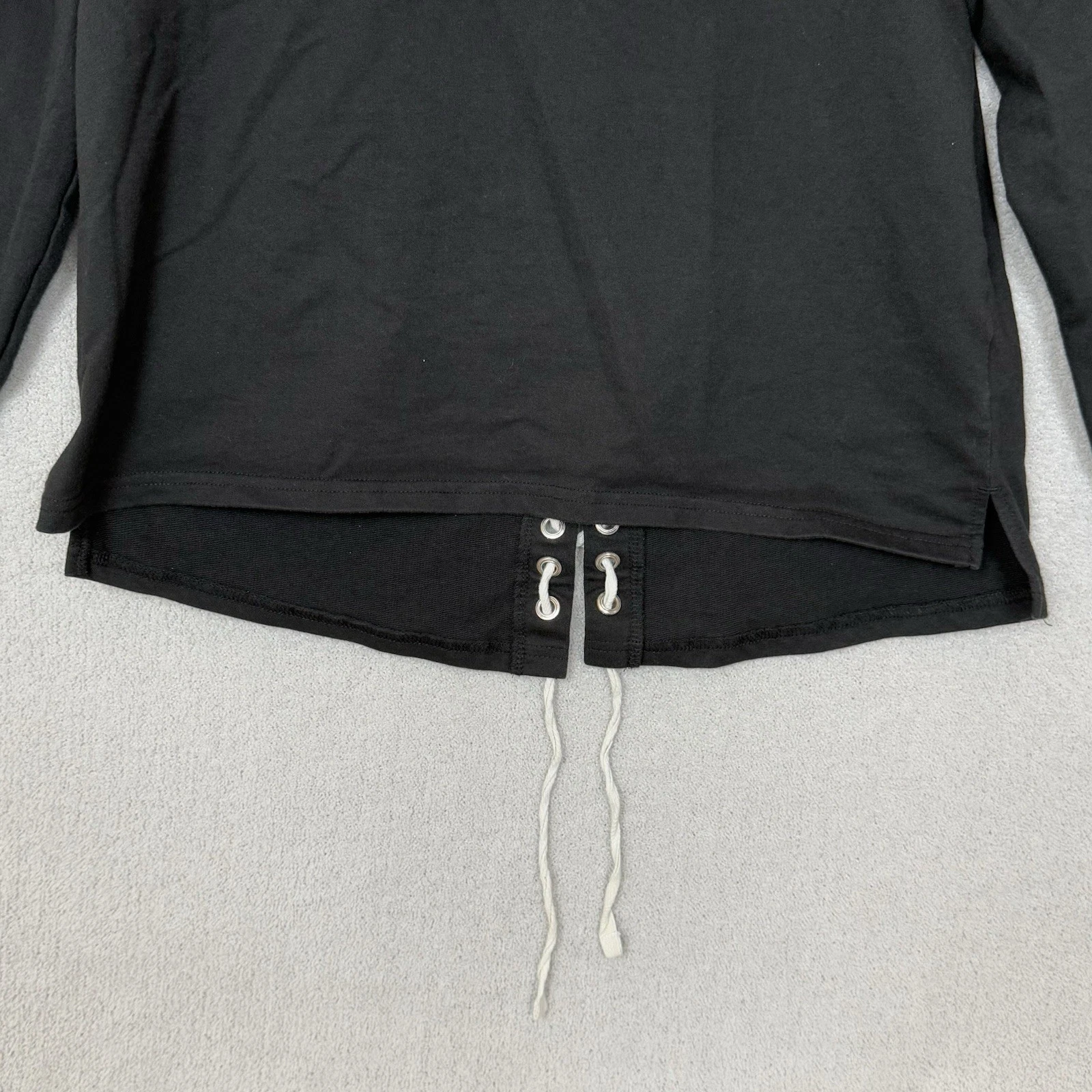 VETEMENTS Georgia Bulldogs Felpa con Cappuccio Donna Large (12 14) Nera Manica Lunga Lacci Schiena