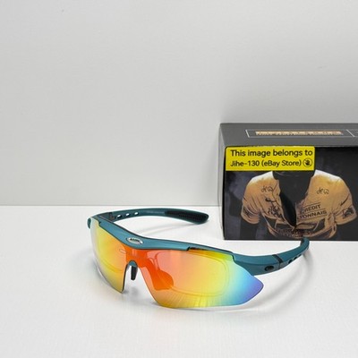 OAKLEY スポーツサングラス レンズ3枚付き 0089 Oakley 0089 Sport Sunglasses Teal Frame 5 Interchangeable Lenses