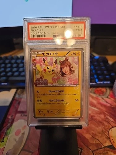 Pikachu XY-P Nicole Fujita Promo Pokekyun PSA 8