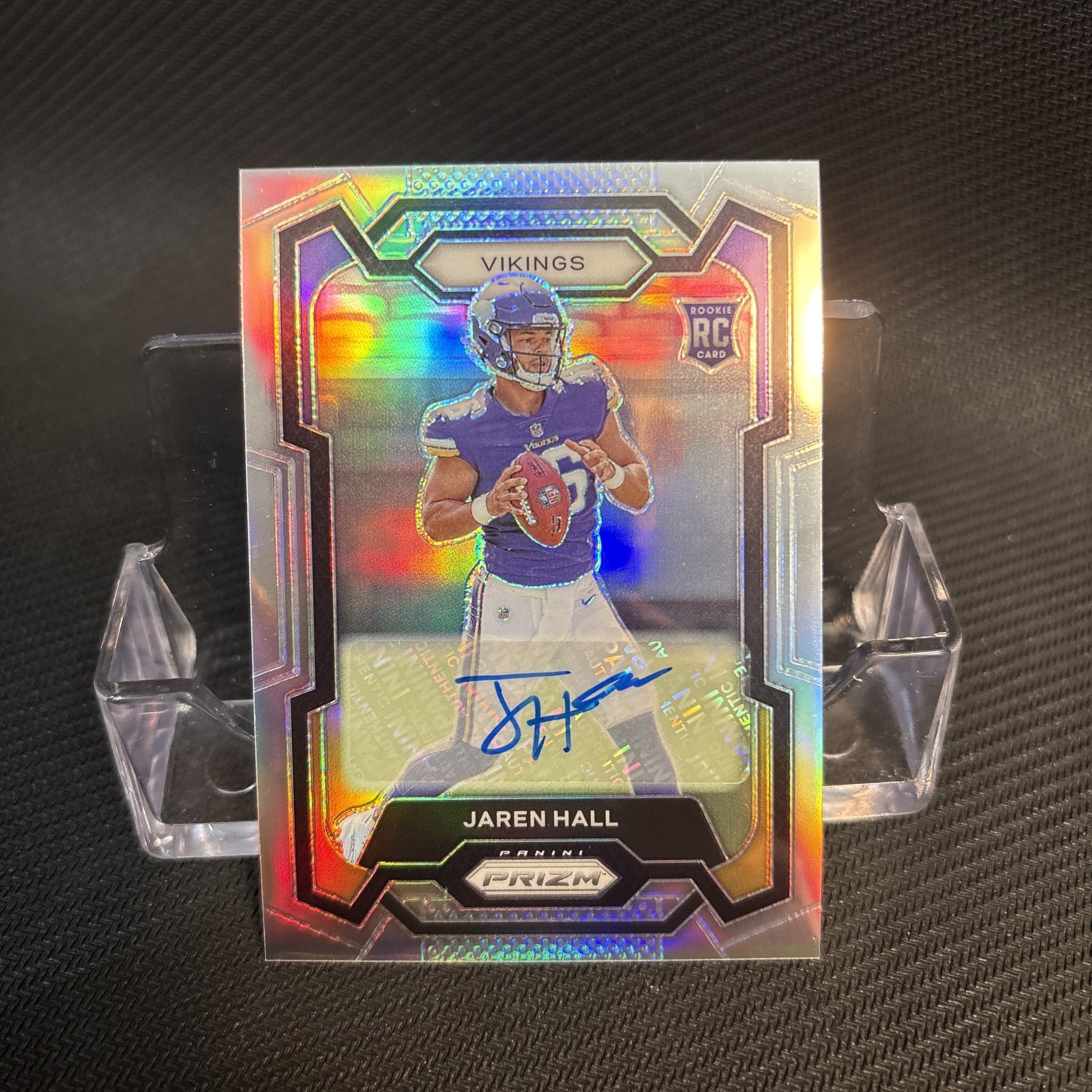 2023 Panini Prizm Jaren Hall Auto RC Silver Rookie #367 Vikings
