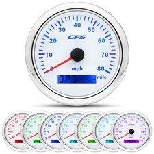 GPS Speedometer Boat 85mm 3-3/8" 7 Color 80MPH Gauge Waterproof 9-32V for AUT...