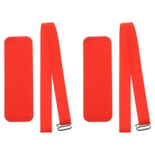 Phone Grip Strap Silicone Elastic Cord with Handle Red 2Pcs