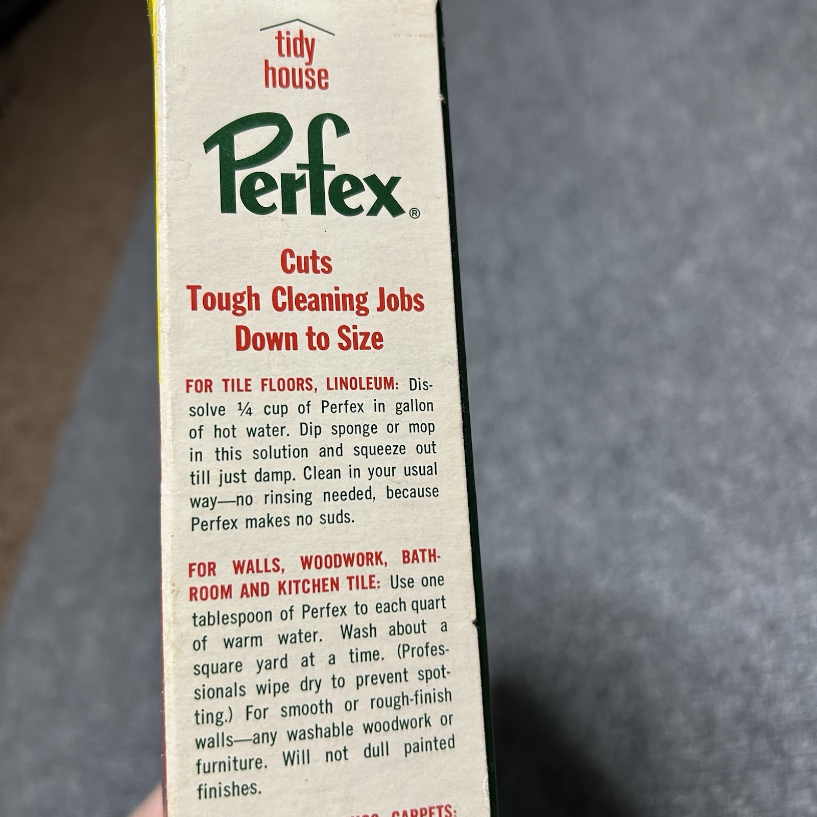 Perfex Cleaner Tidy House Open Box All Purpose Powder  USA Made VTG Hard Water