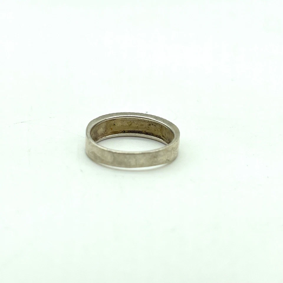 Anillo Vintage DSJ Plata Esterlina 925 Marcasita Pirámide Banda Talla 7.75 Minimalista Foto 4 de 4