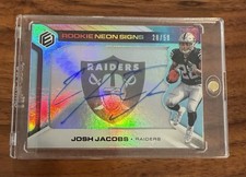 2019 Panini Elements - Auto Rookie Neon Signs Josh Jacobs #RNS-JJ Blue /50