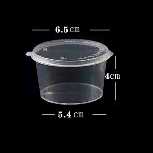 100pcs 4oz Plastic Sauce Containers Pots Hinged Lid Dipping Cup REUSABLE NEW - Picture 20 of 20