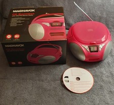 Magnavox CD Player Boombox With AM/FM Radio Pink Open Box Very Nice/Clean View