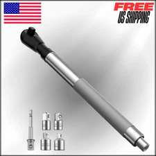 1/2" Offset Extension Wrench, Impact Ratchet Extender, 3/8", 1/4" Adapters