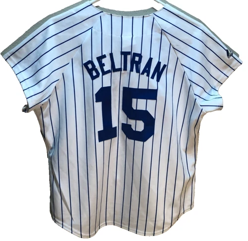 Carlos Beltran #15 New York Mets MLB Vintage Women White Stitched Jersey XL