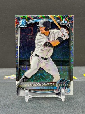 2025 Bowman Draft Chrome Lazer Refractor Brandon Compton 1st Miami Marlins