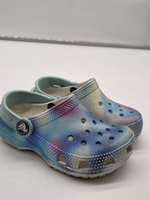 Crocs Classic Clog Shoes Kids Size C8 Multicolor Tie Dye Slip On Sandals Damage