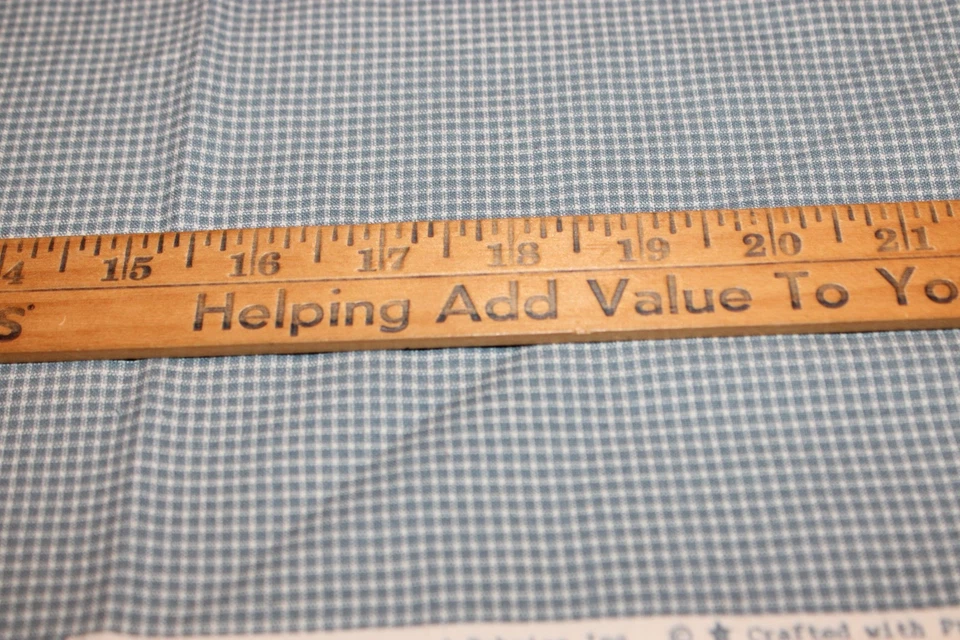 Concord Joan Kessler Cotton Fabric Blue and Cream Small Plaid 34x44 - Image 3 of 4