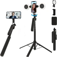 Auto Face Tracking Selfie Stick Tripod with Fill Black 6 Accessories 
