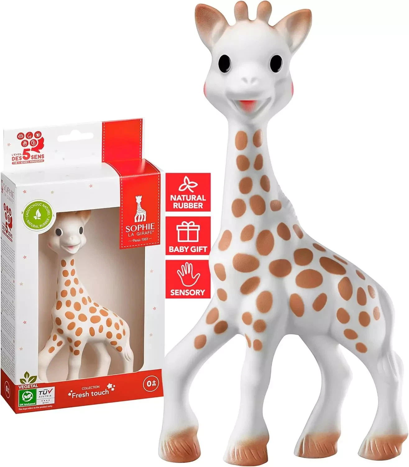 Sophie La Girafe Original Teether, Handmade 100% Natural Rubber Teething Toy
Opens in a new window o