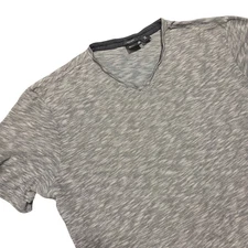 BOSS Hugo Boss Gray Marled V Neck Regular Fit Short Sleeve T Shirt Men Size M
