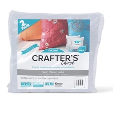 Soft Pillow Inserts 16x16 Inches Pack of 2 Zippered Decorative Cushion Forms for