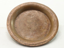 Antique Lemonade Artica Copper Dish Engraved With Licorice Seller, Ornate Plate