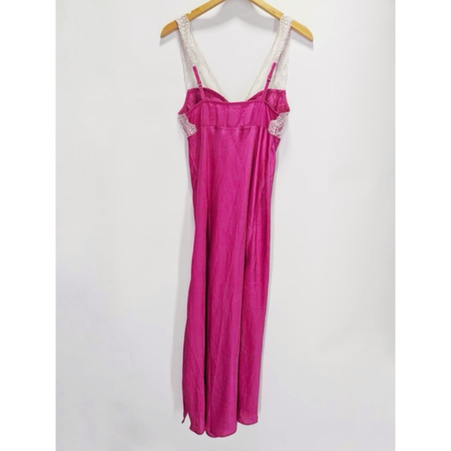 Free People XS Countryside Pizzo Raso Maxi Abito Slip Sexy Gamba Spacco Lingerie - Foto 2 di 4