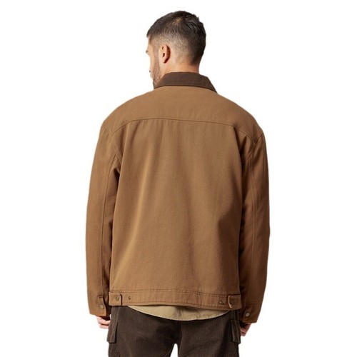 Men Work Jacket Spring Autumn American Vintage Jacket with Lapel Trainer Jacket - Picture 7 of 20