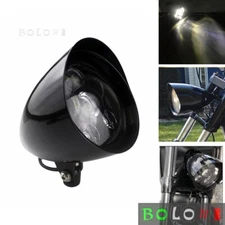 Bullet Tri Bar LED Headlight For Harley Choppers Dyna Softail Sportster 1984-21