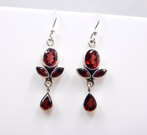 Woman's For Gift's 925 Sterling Silver Natural Multi Cut Stone Handmade Earring - Picture 15 of 16