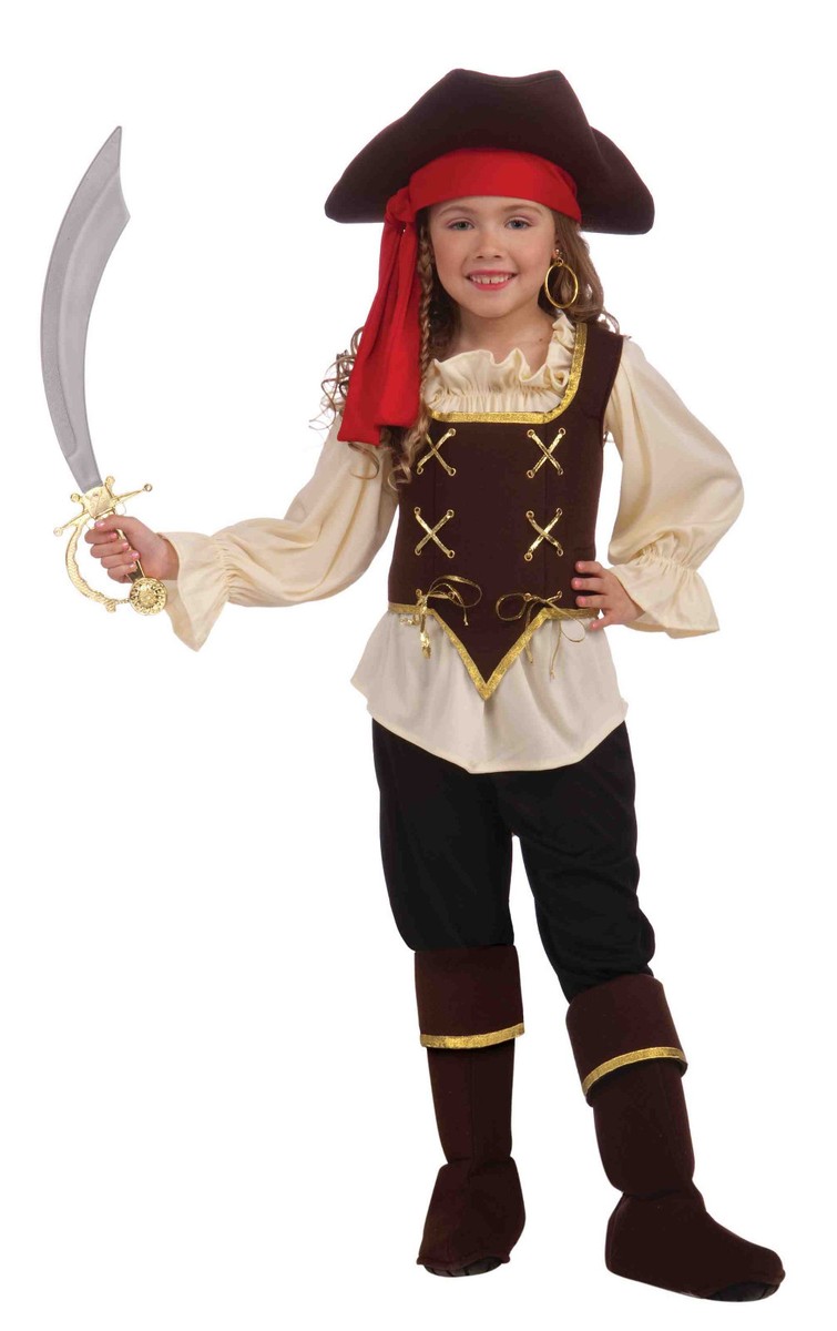 Smiffys Deluxe Swashbuckler Piraten-Kostüm Für Mädchen (4–6 Jahre) – Inkl. Kleid & Hut, Größe 116–130 Cm