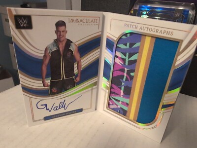 2023 Panini Immaculate WWE Grayson Waller Jumbo Patch Auto Booklet 1/10 Bookend 