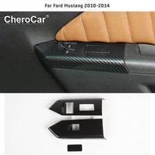 Carbon Fiber Window Lift Switch Button Panel Cover Fit Ford Mustang Accessories