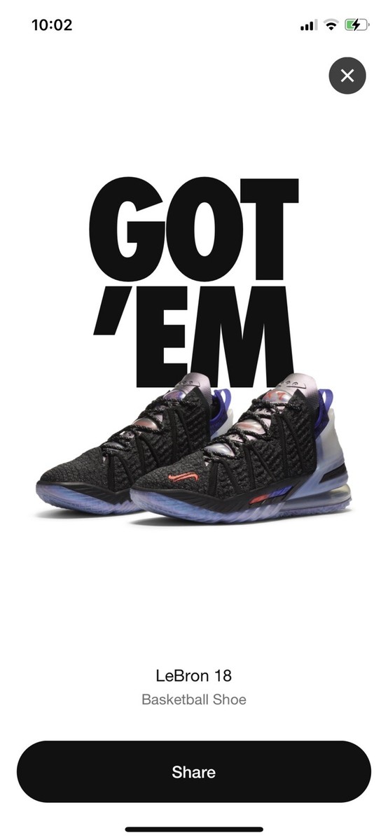 KYLIAN MBAPPE PSG Paris Saint Germain NIKE LEBRON 18 - Size