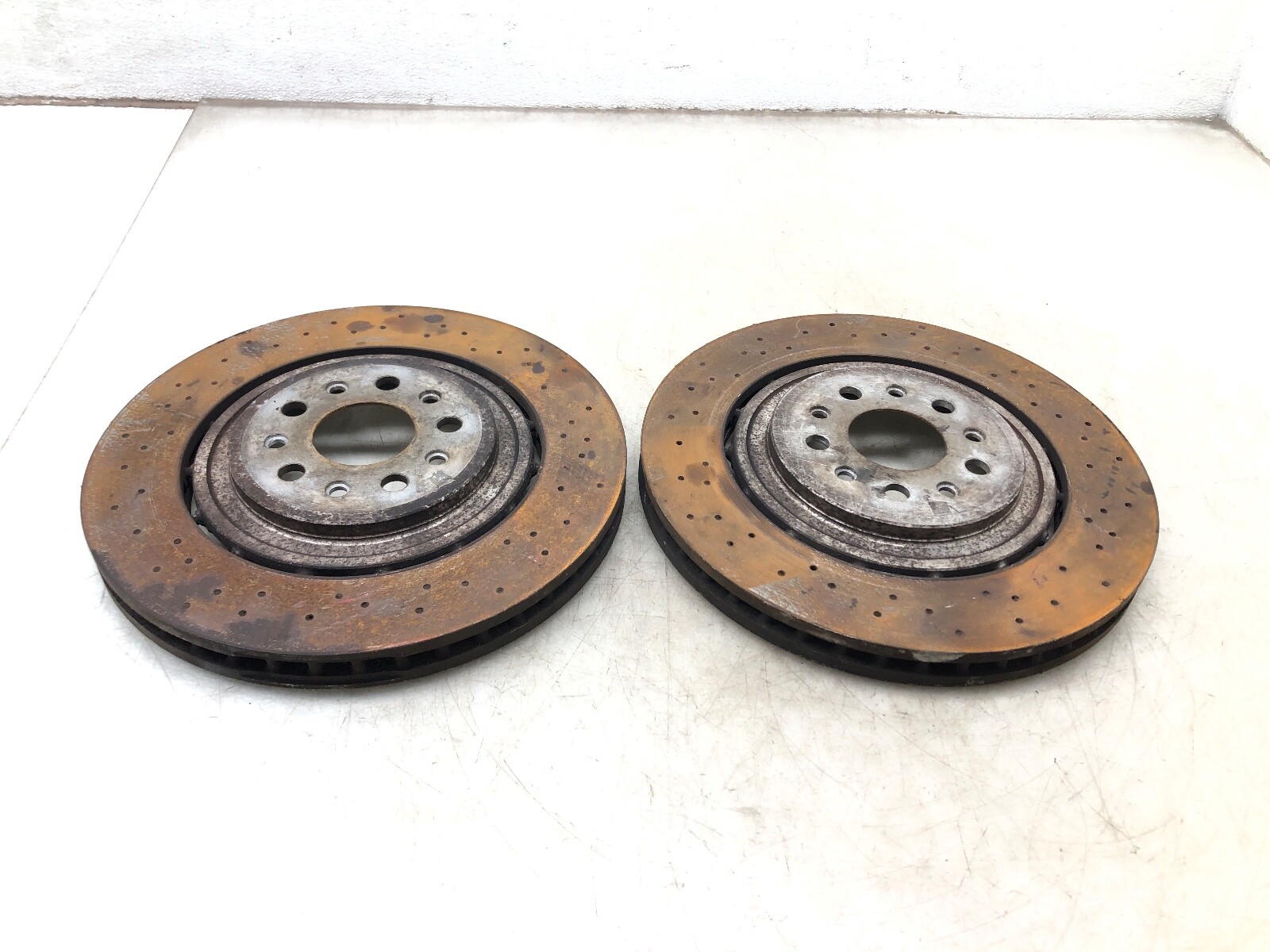 2014-2020 MASERATI QUATTROPORTE AWD FRONT BRAKE DISK ROTORS SET X2 OEM.