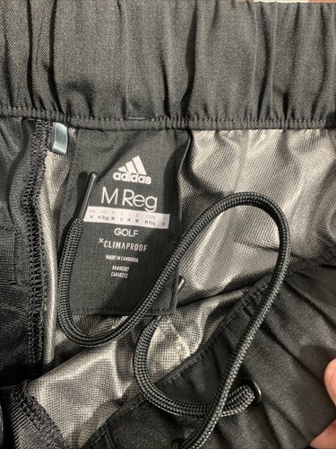 Pantalones Adidas Para Hombre Medianos Reg Negros Golf Lluvia Clima Viento Rendimiento CY7441 - Imagen 2 de 8