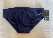 SPEEDO Size 32 Men's PowerFLEX Eco Blue Swim Brief Front Lined NWT!