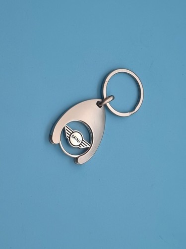Mini Door Pin Checkered Flag + Keyring Shopping Chip for F5X And F60 New - Picture 2 of 4