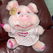 Vtg Russ Berrie Hog Me I Hog Back Plush Pink Pig Hog Stuffed With Tag