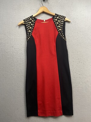 sachin and babi light blue dress Michael Kors Collection Chain Laced Wool Mini Dress in Black sz 6