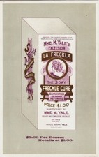 Window Add Sheet MME. M. YALE'S EXCELSIOR LA FRECKLA The 3 Day Freckle Cure